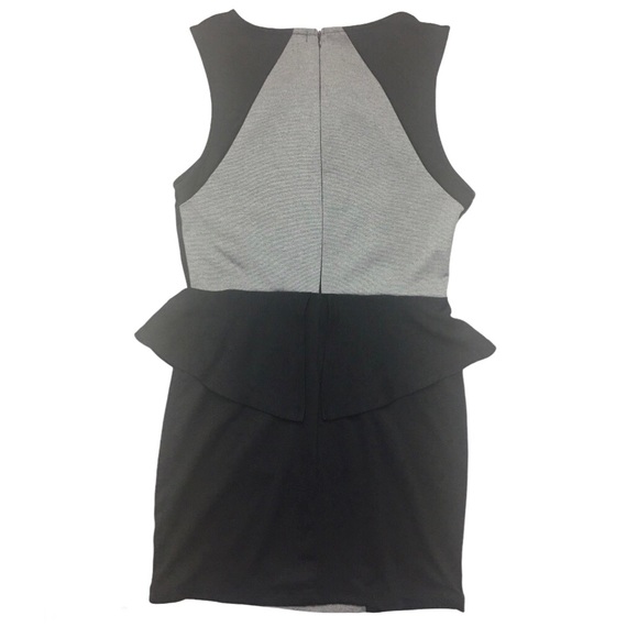 Monteau Women’s Peplum Dress Black and Grey Large - Picture 2 of 5